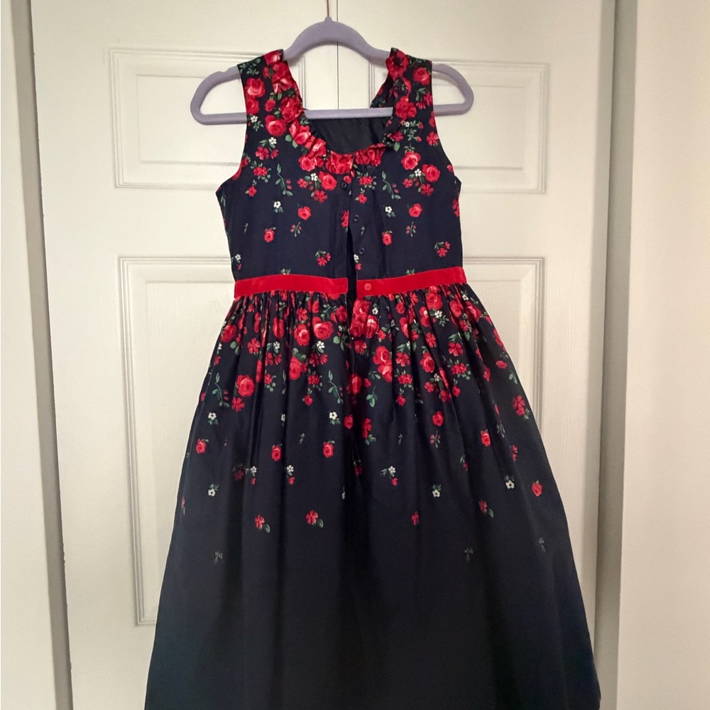 Janie and Jack Navy and Red Floral Dress